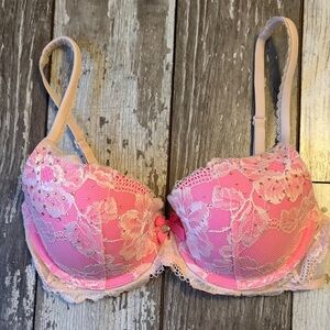 Body by Victoria Lined Demi Pink Lace Bra 32D